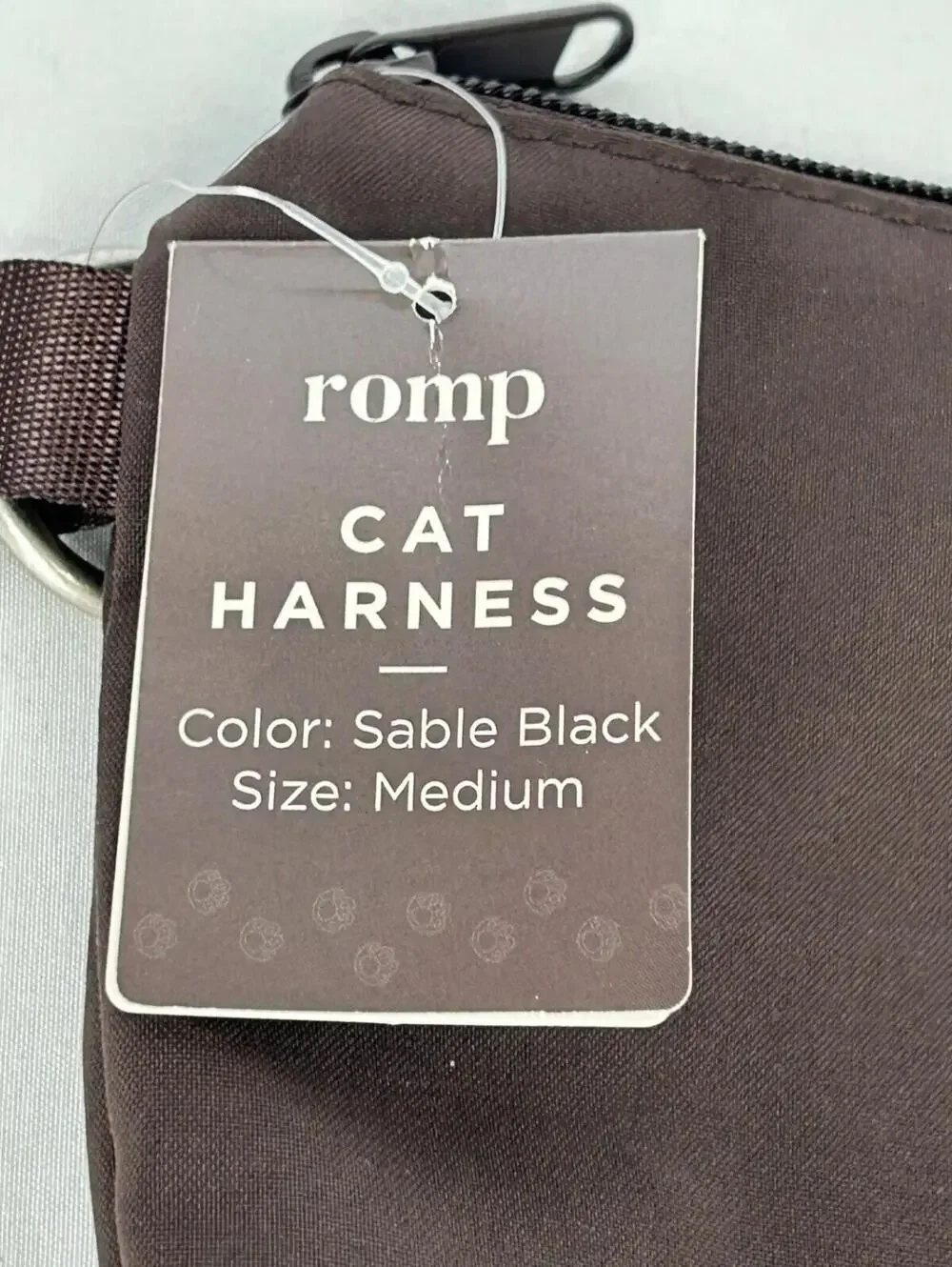 NWT Romp Sable Black Cat Harness, Leash, Collar, Carry Bag Medium